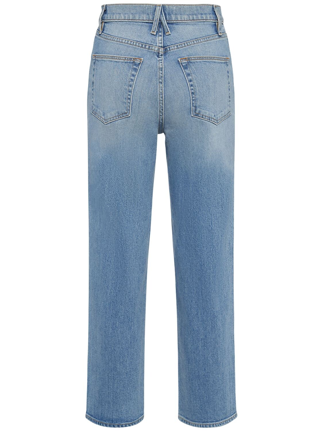 Shop Slvrlake London Crop Cotton Denim Jeans In Blue