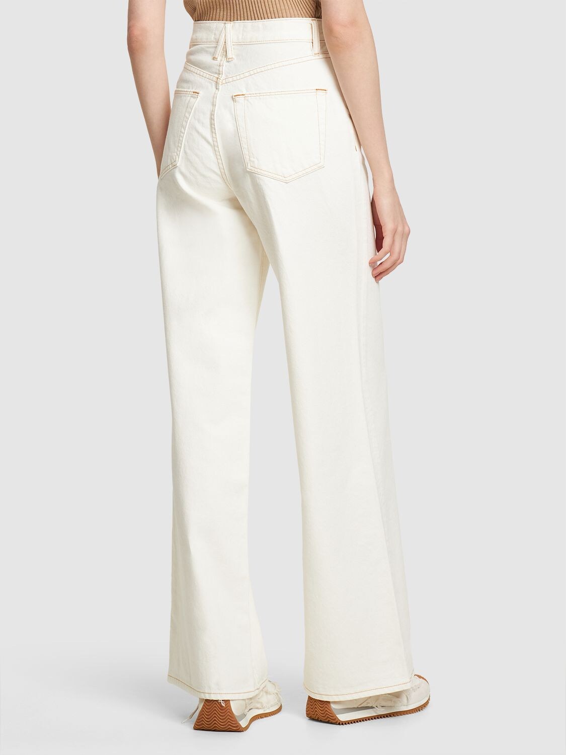 Shop Slvrlake Eva Cotton Denim Jeans In Natural White