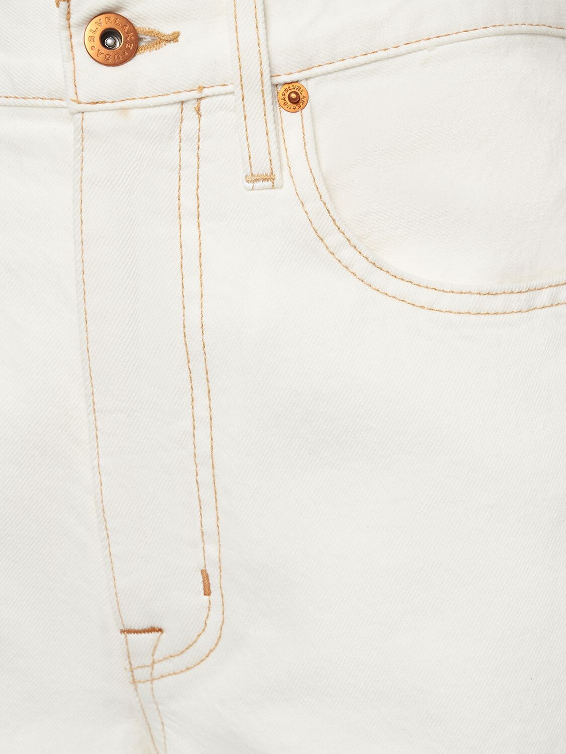 Shop Slvrlake Eva Cotton Denim Jeans In Natural White