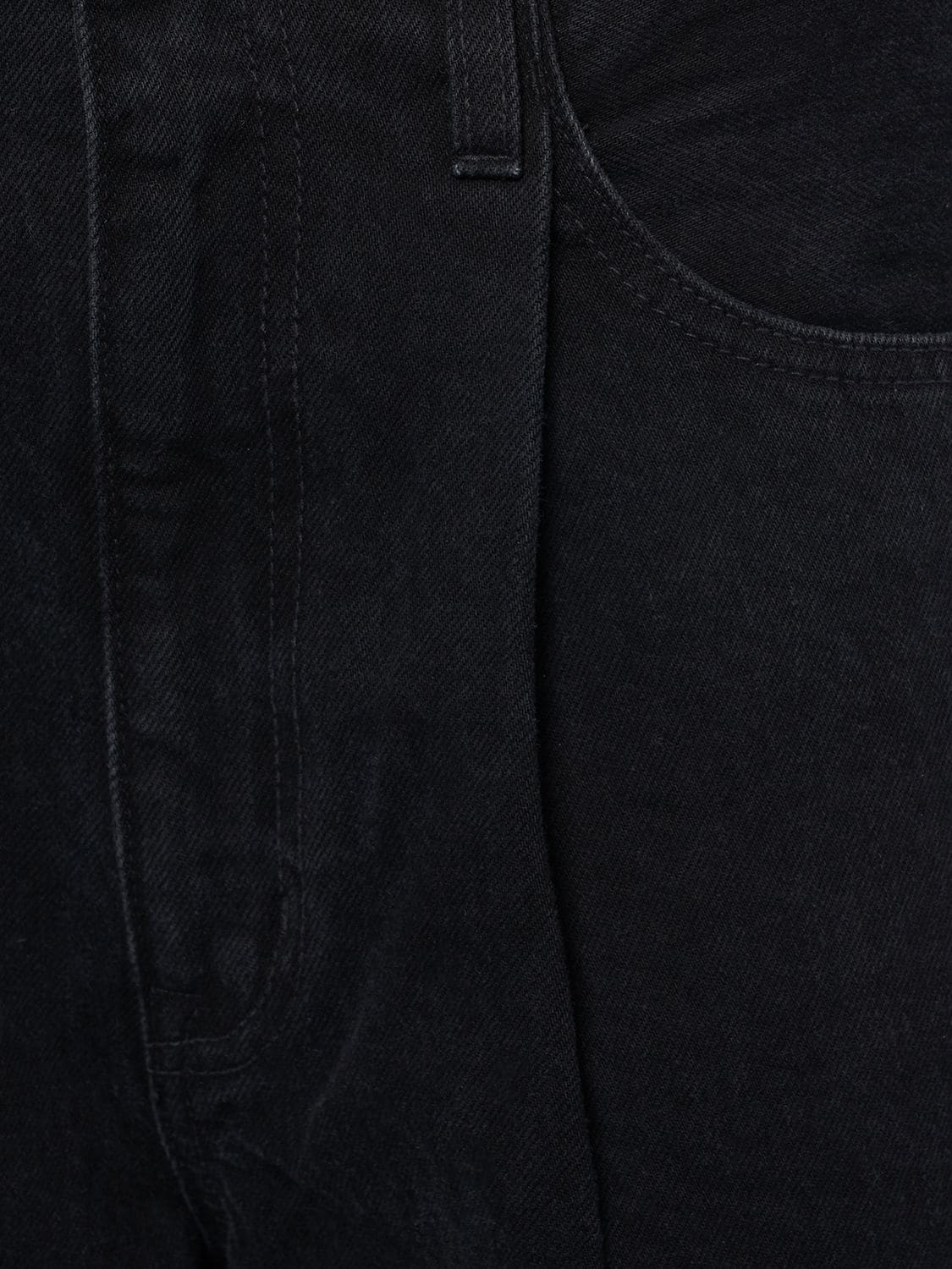 Shop Slvrlake Taylor Pleated Wide Denim Jeans In Black