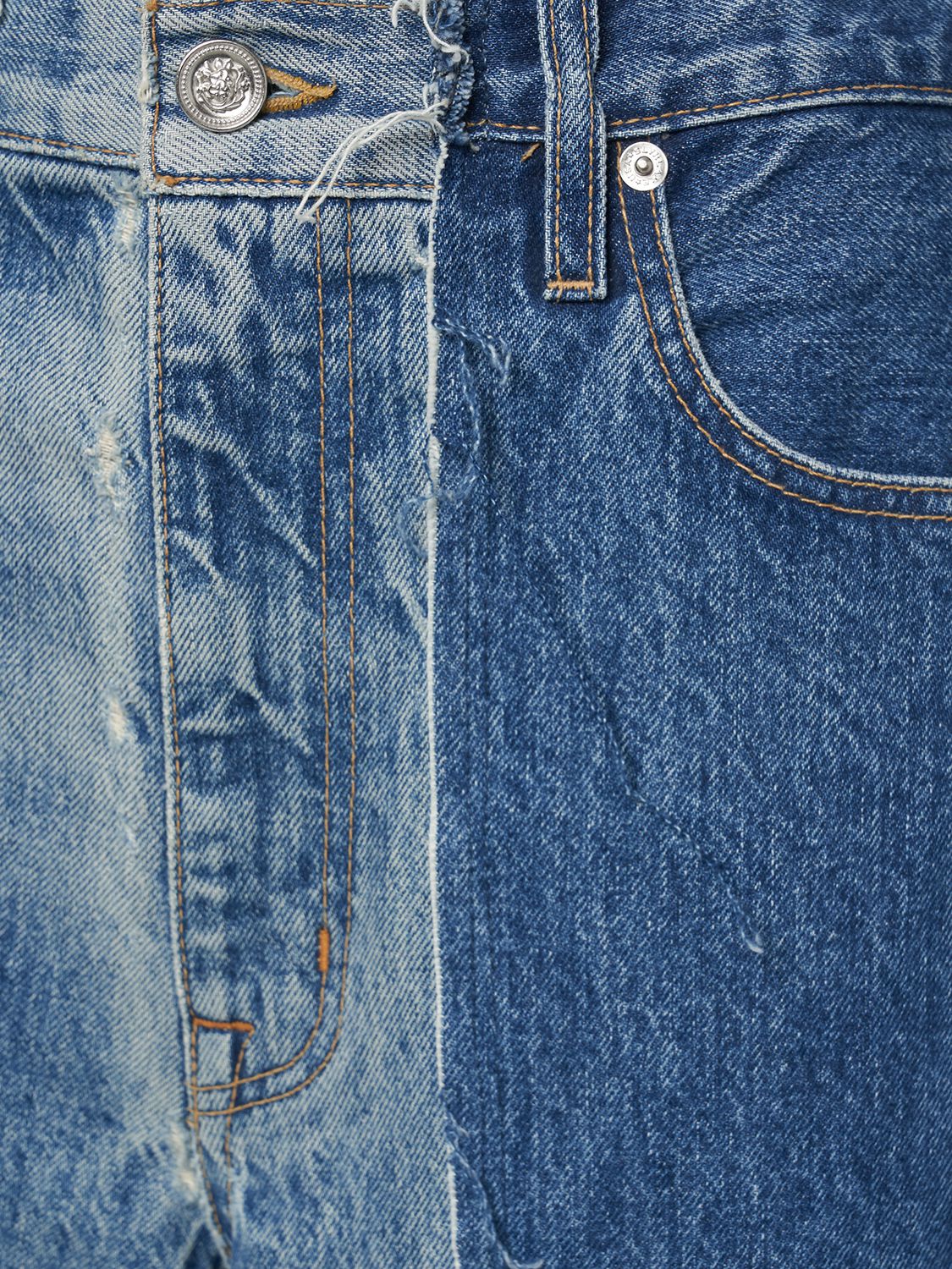 Shop Slvrlake Re-worked Eva Paneled Denim Jeans In Blue