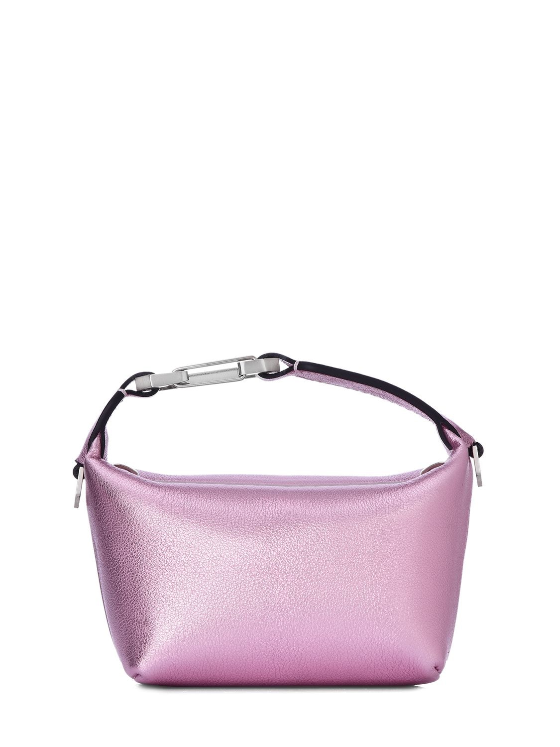 Eéra Tiny Moon Lamé Leather Top Handle Bag In Light Pink