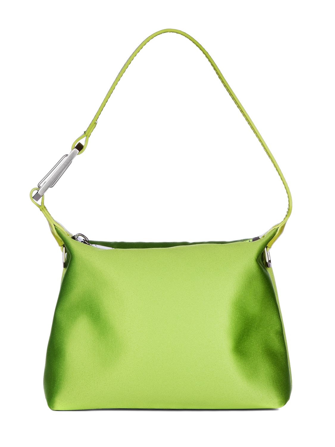 Shop Eéra Slim Moon Satin Top Handle Bag In Green