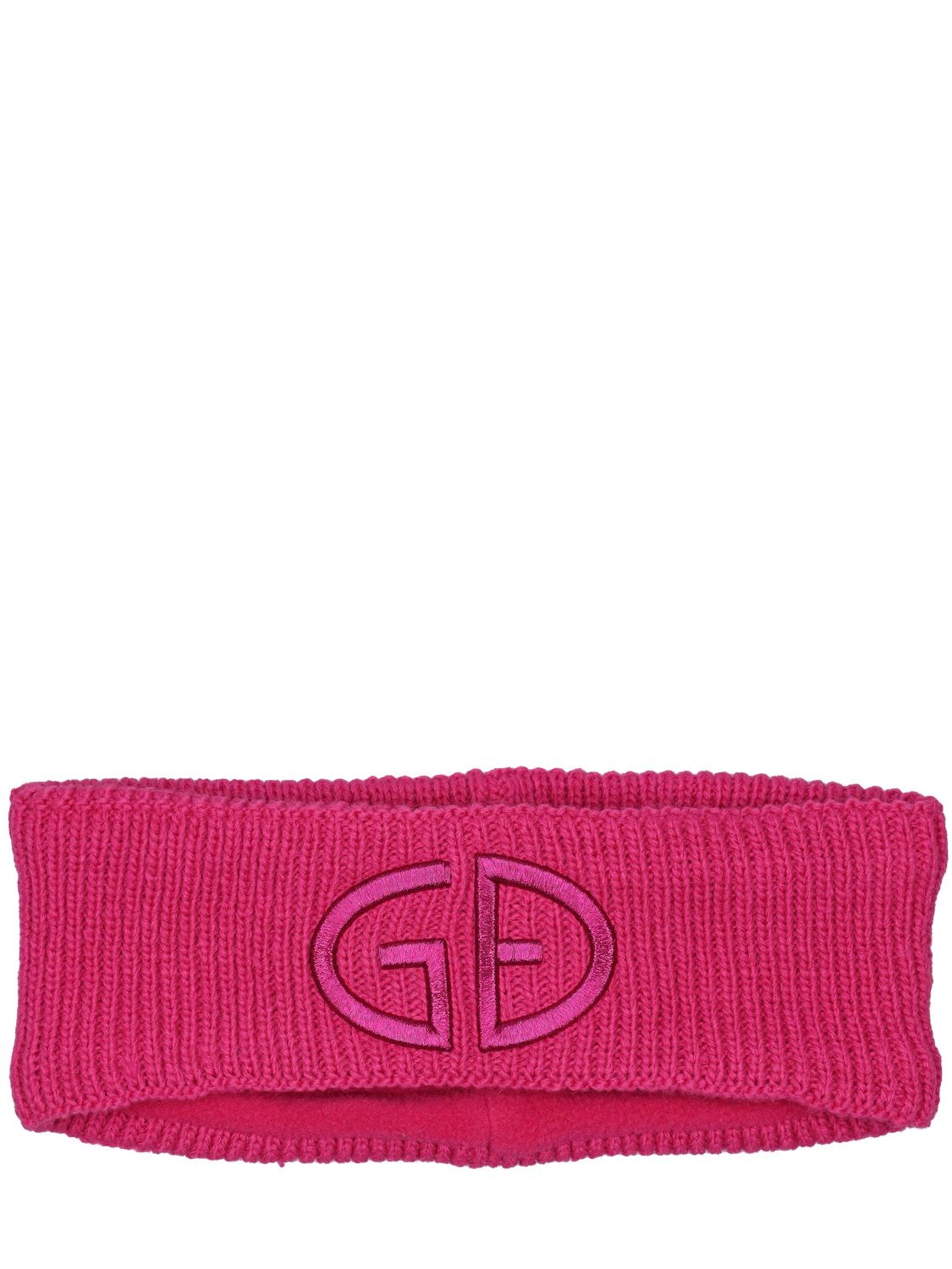 Goldbergh Logo Embroidered Wool Blend Headband In Pink