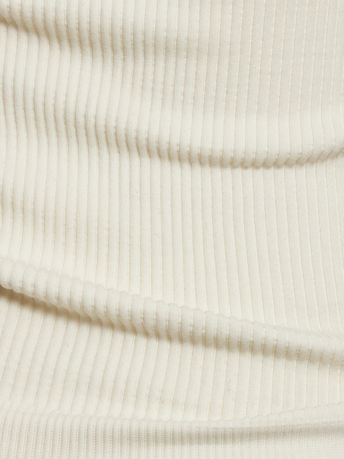 Shop Andreädamo Ribbed Jersey Top W/ Double Straps In Ivory