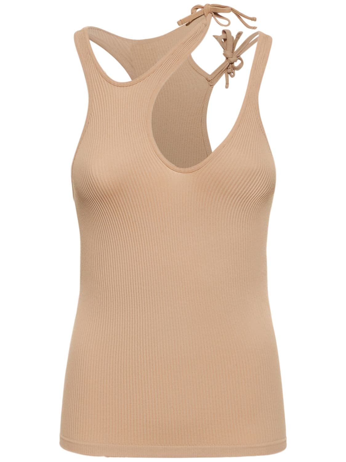 Image of Ribbed Jersey Top W/ Double Straps