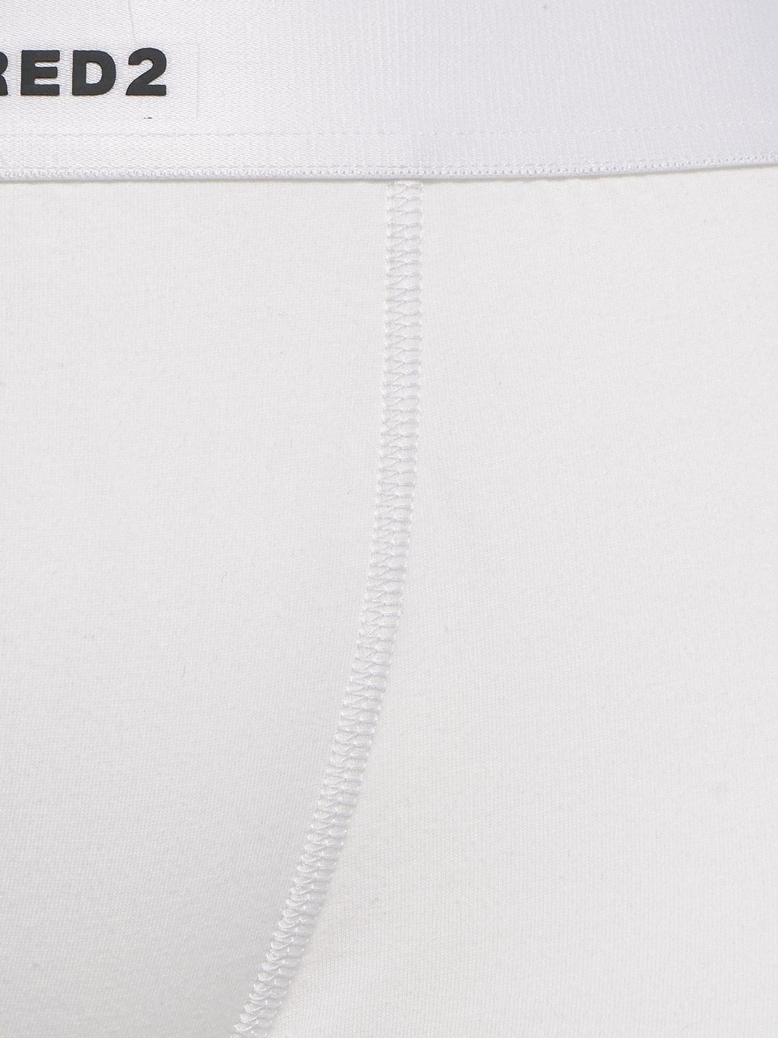 Shop Dsquared2 Logo Cotton Blend Boxer Briefs In White