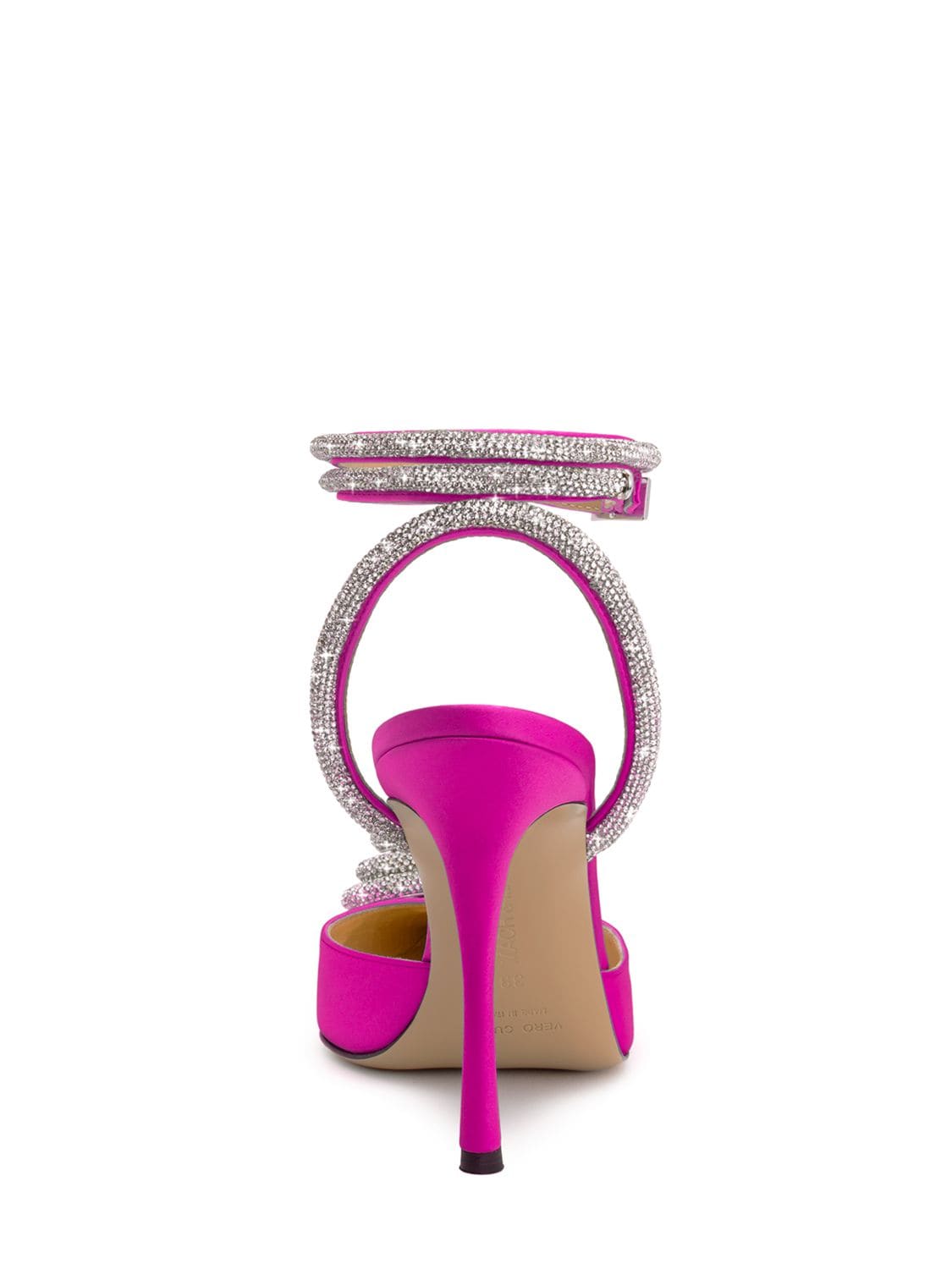 Shop Mach & Mach 110mm Triple Heart Satin Pumps In Fuchsia