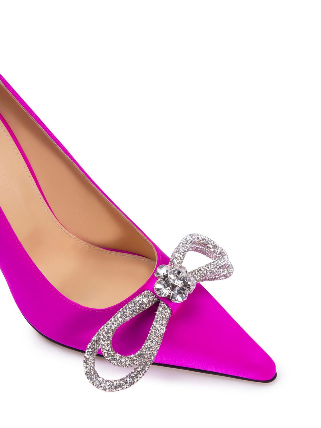 Shop Mach & Mach 110mm Double Bow Satin Pumps In Fuchsia