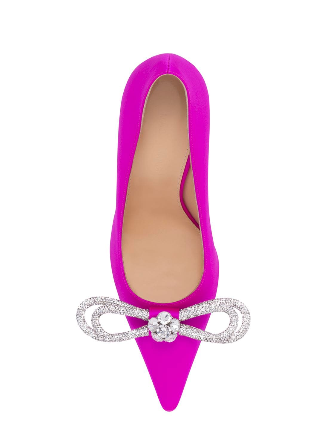 Shop Mach & Mach 110mm Double Bow Satin Pumps In Fuchsia