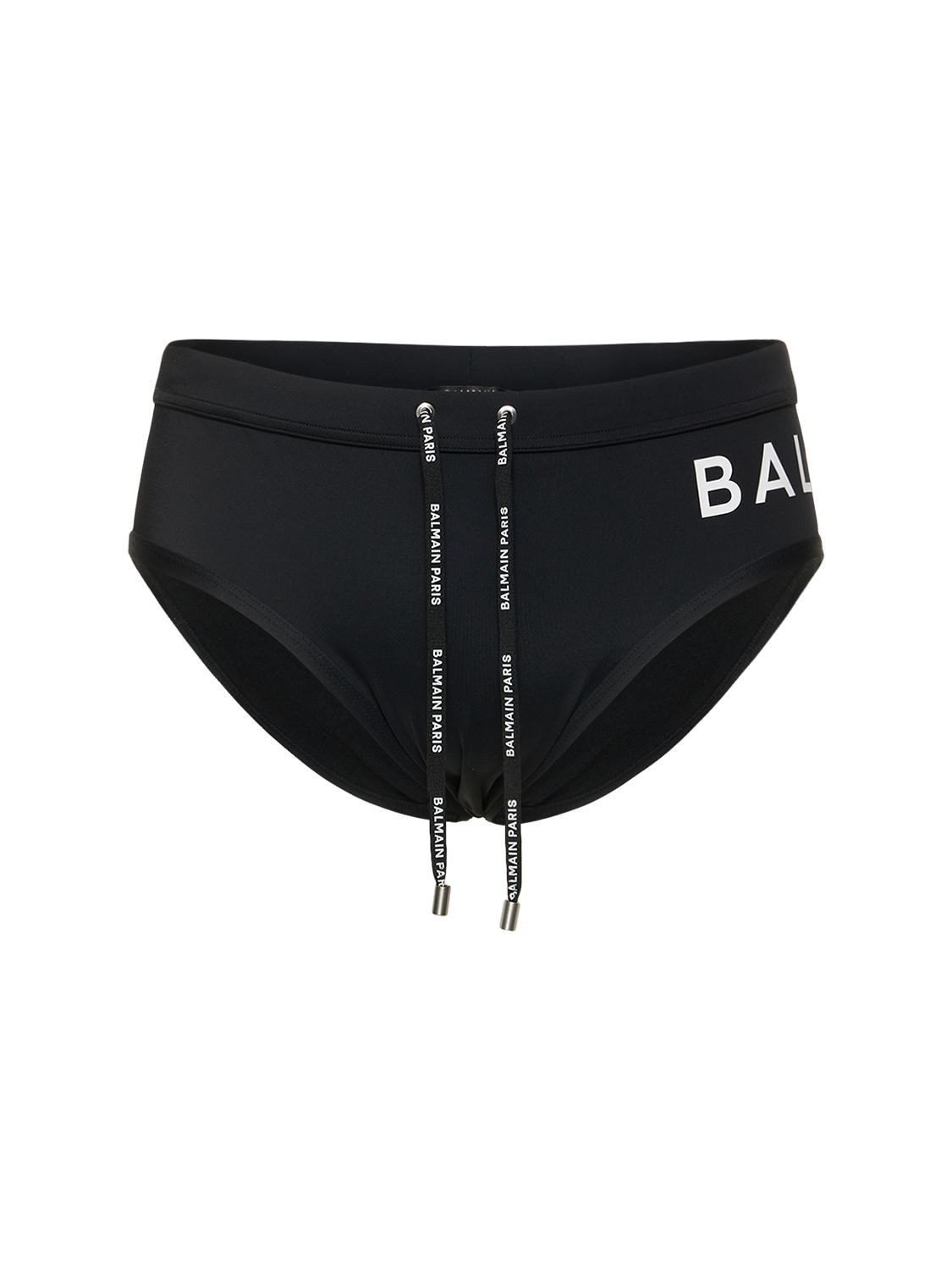 Balmain Underwear Logo Swim Briefs In Black,white
