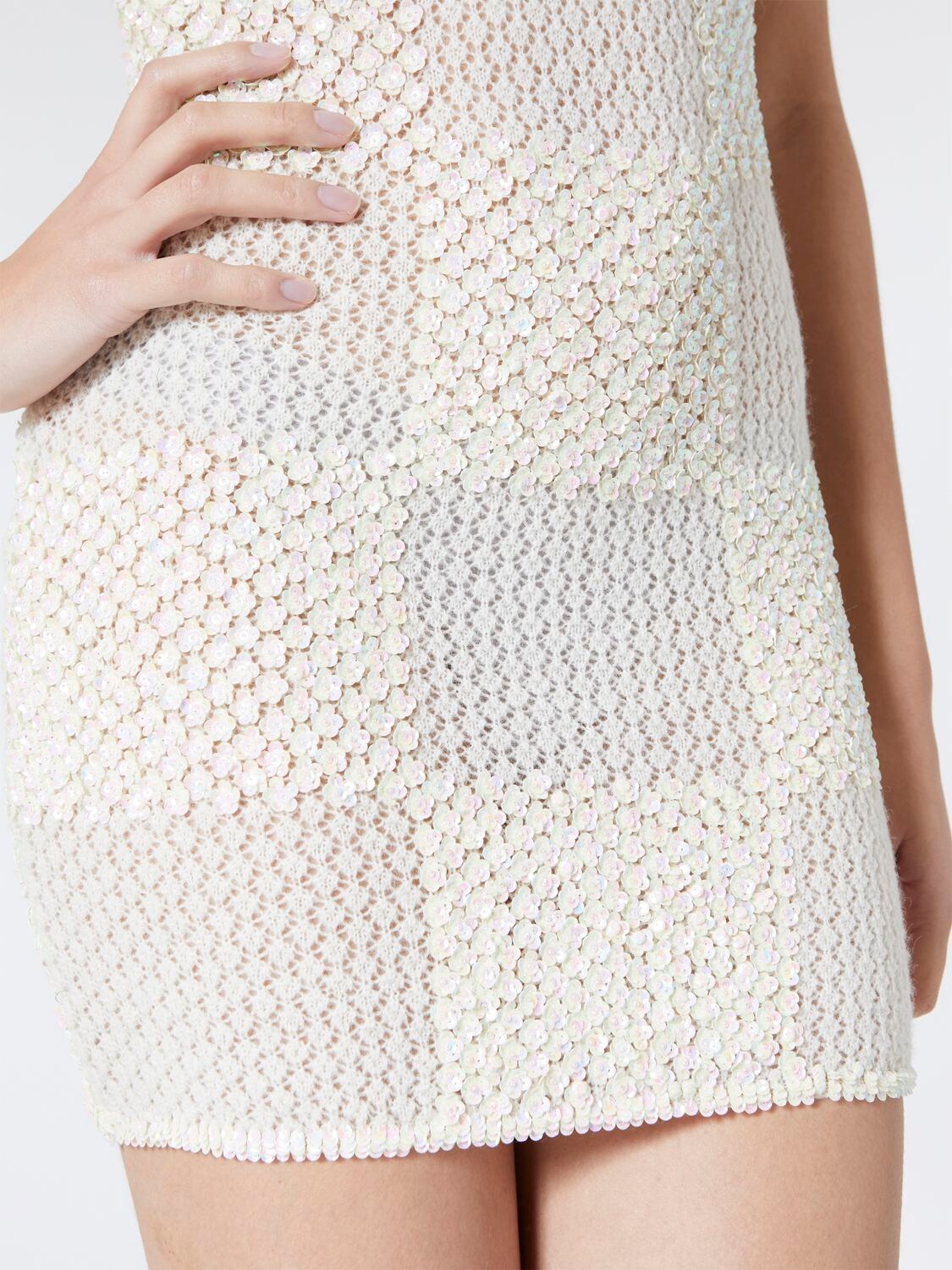 Shop Casablanca Sequined Knit Mini Dress In Multicolor