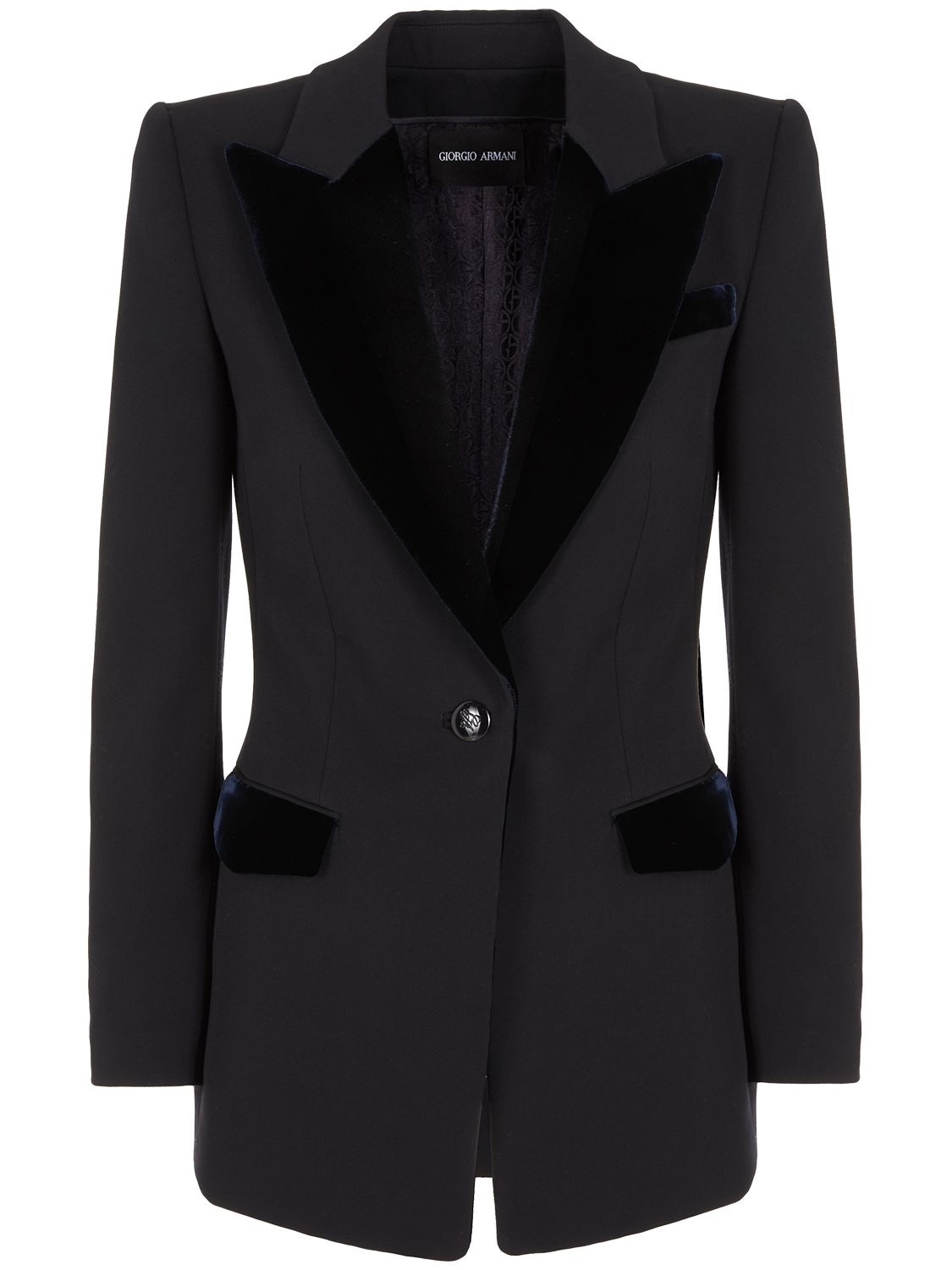 GIORGIO ARMANI GRAIN DE POUDRE & VELVET TUXEDO BLAZER