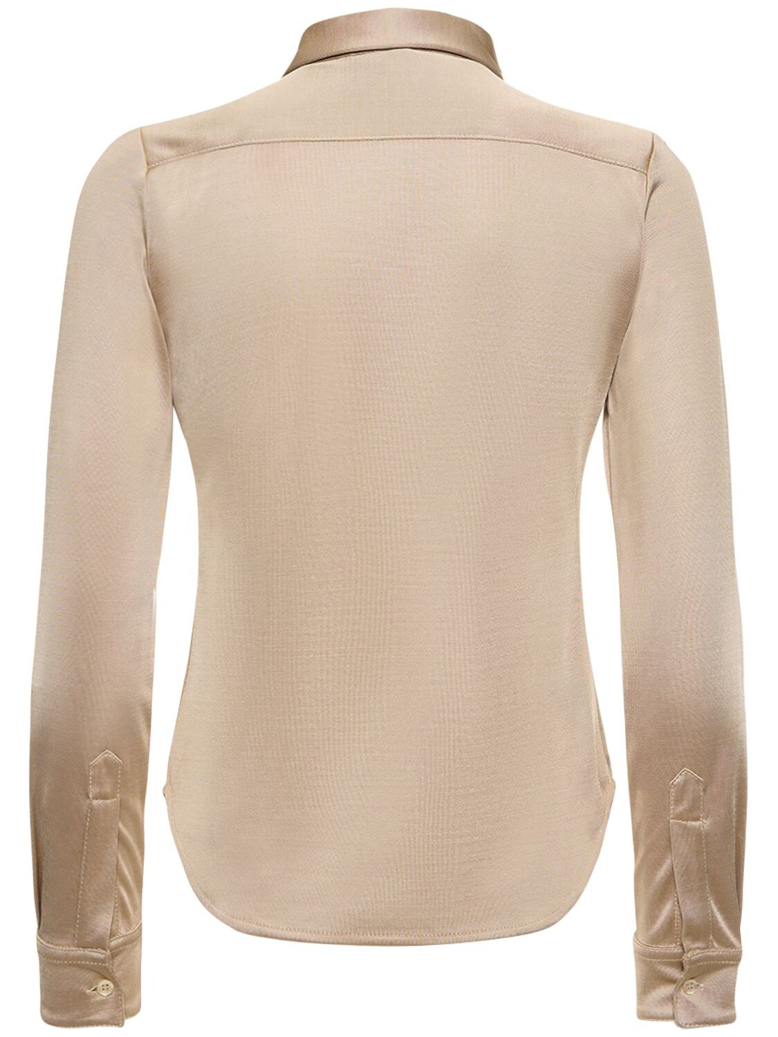 ASPESI STRETCH SATIN SHIRT W/ POCKET 