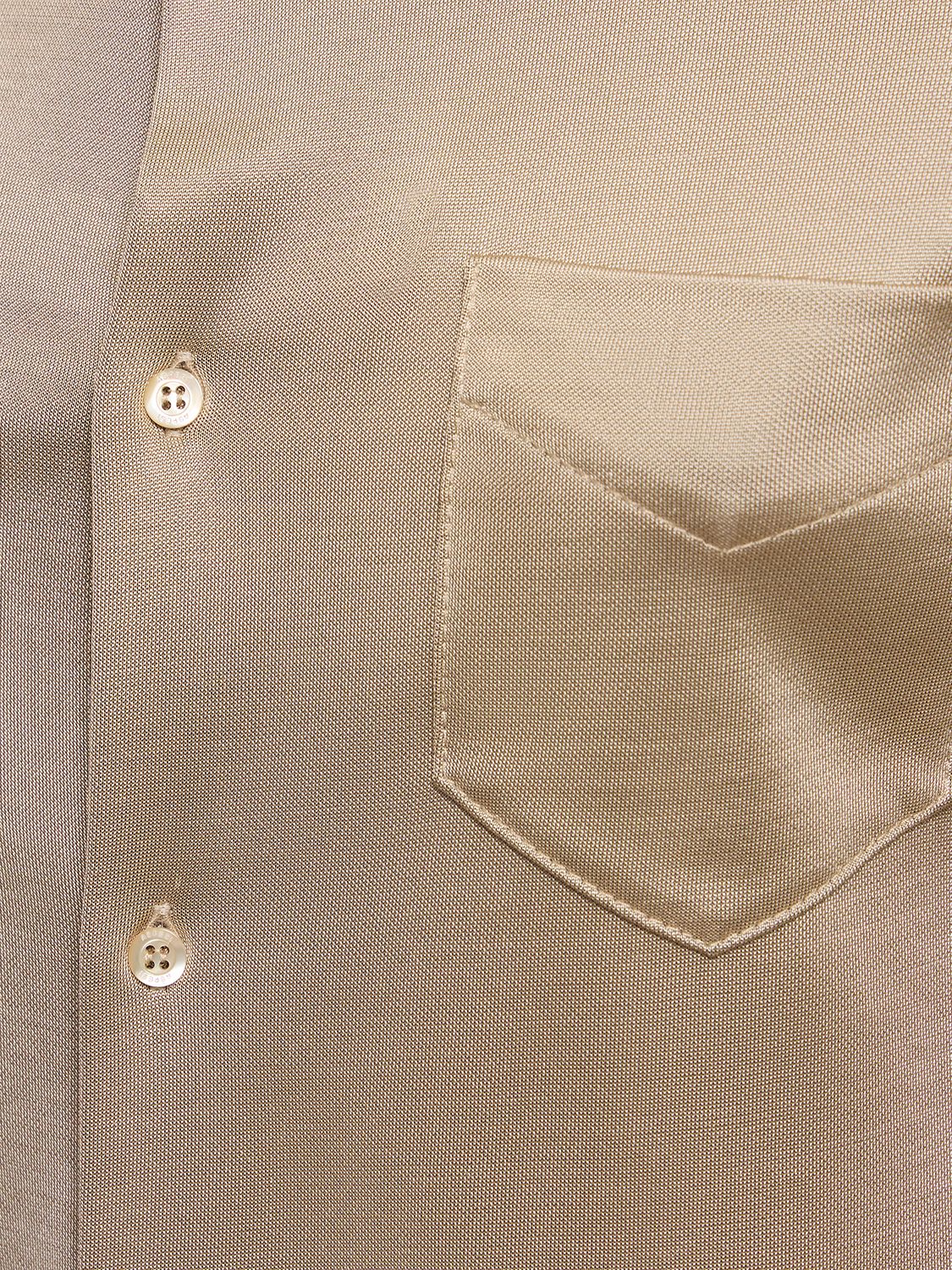 ASPESI STRETCH SATIN SHIRT W/ POCKET 