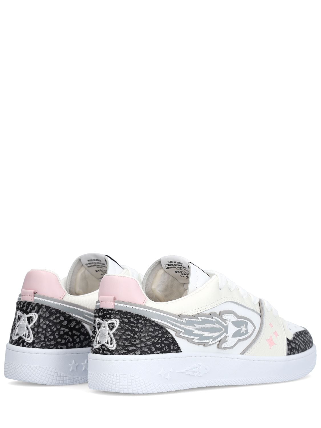 Shop Enterprise Japan Low Logo Sneakers In White,grey,pink