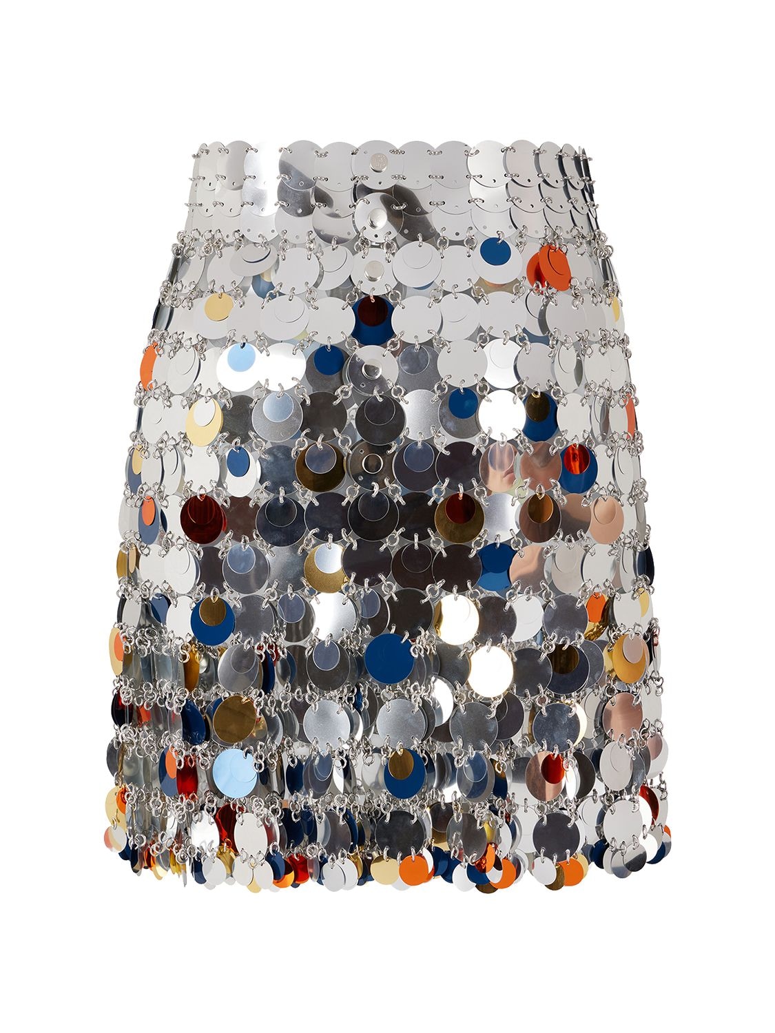 Shop Rabanne Sequined Mini Skirt In Silver