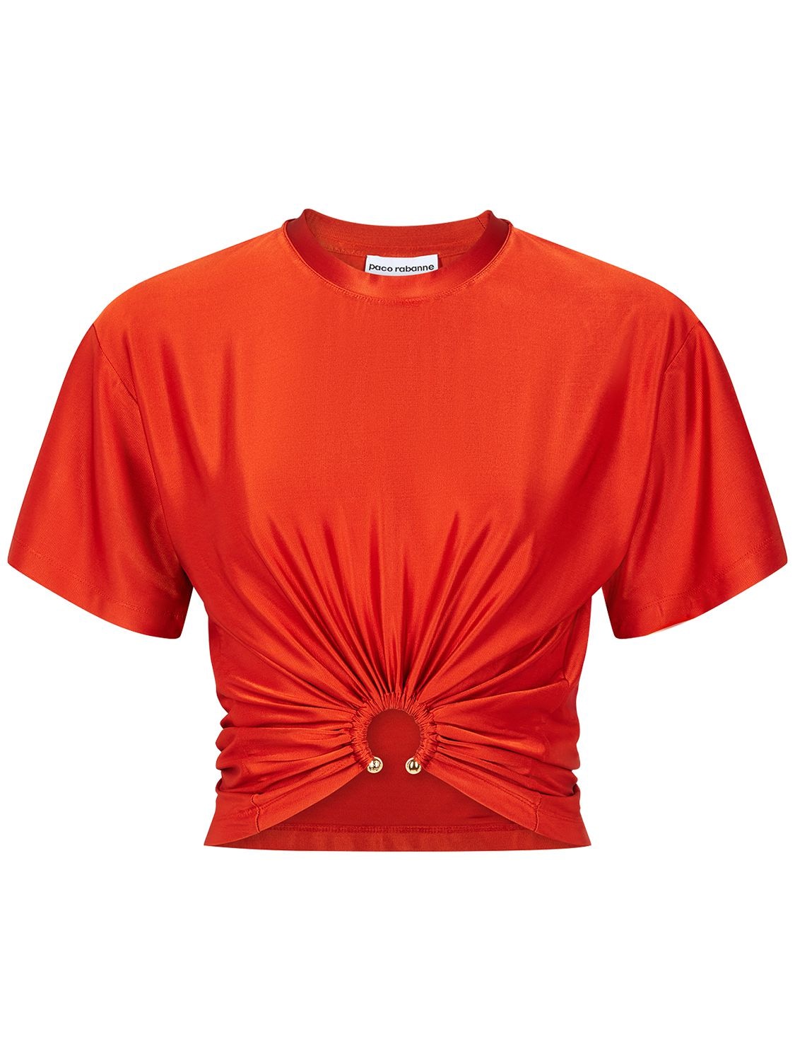 RABANNE JERSEY RING CROPPED T-SHIRT