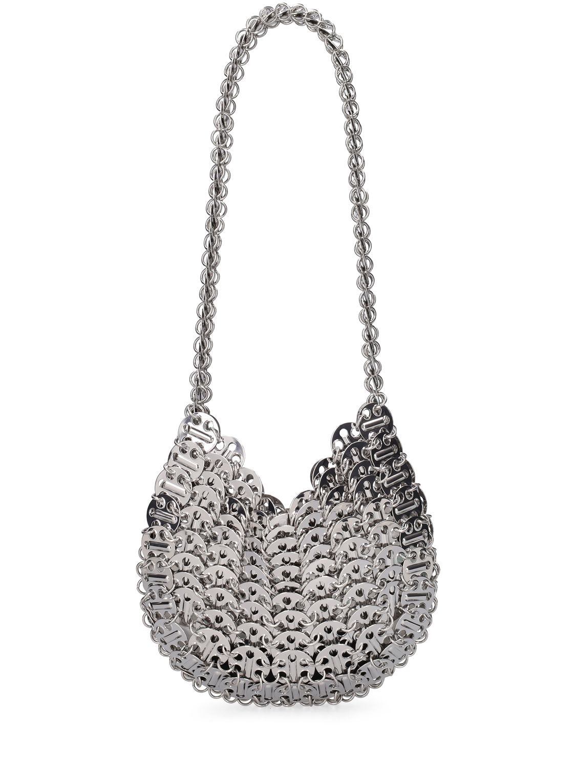 Rabanne Small 1969 Moon Top Handle Bag In Silver