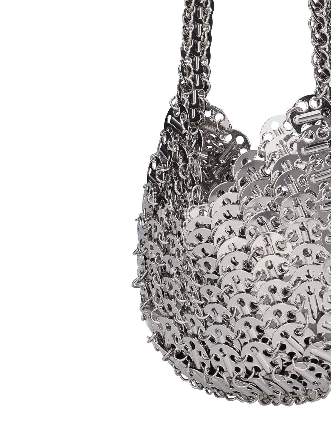 Shop Rabanne Small 1969 Moon Top Handle Bag In Silver