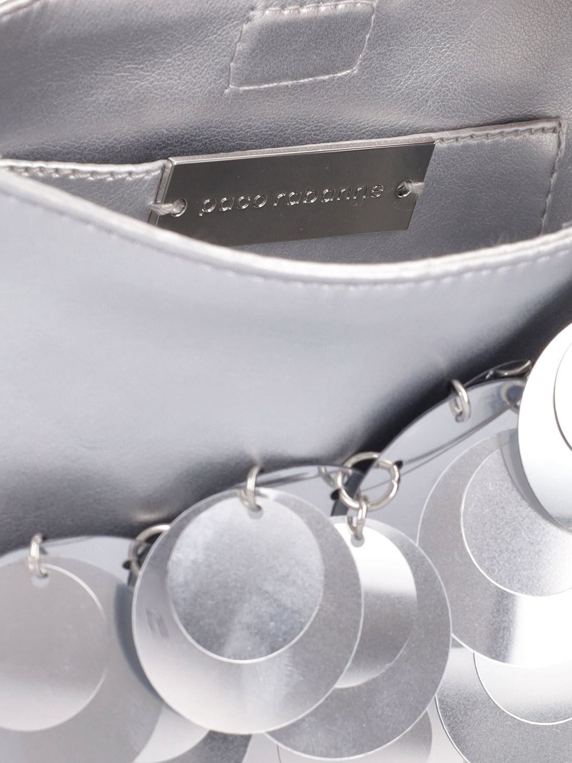 Shop Rabanne Nano Sparkle Shoulder Bag In Silver