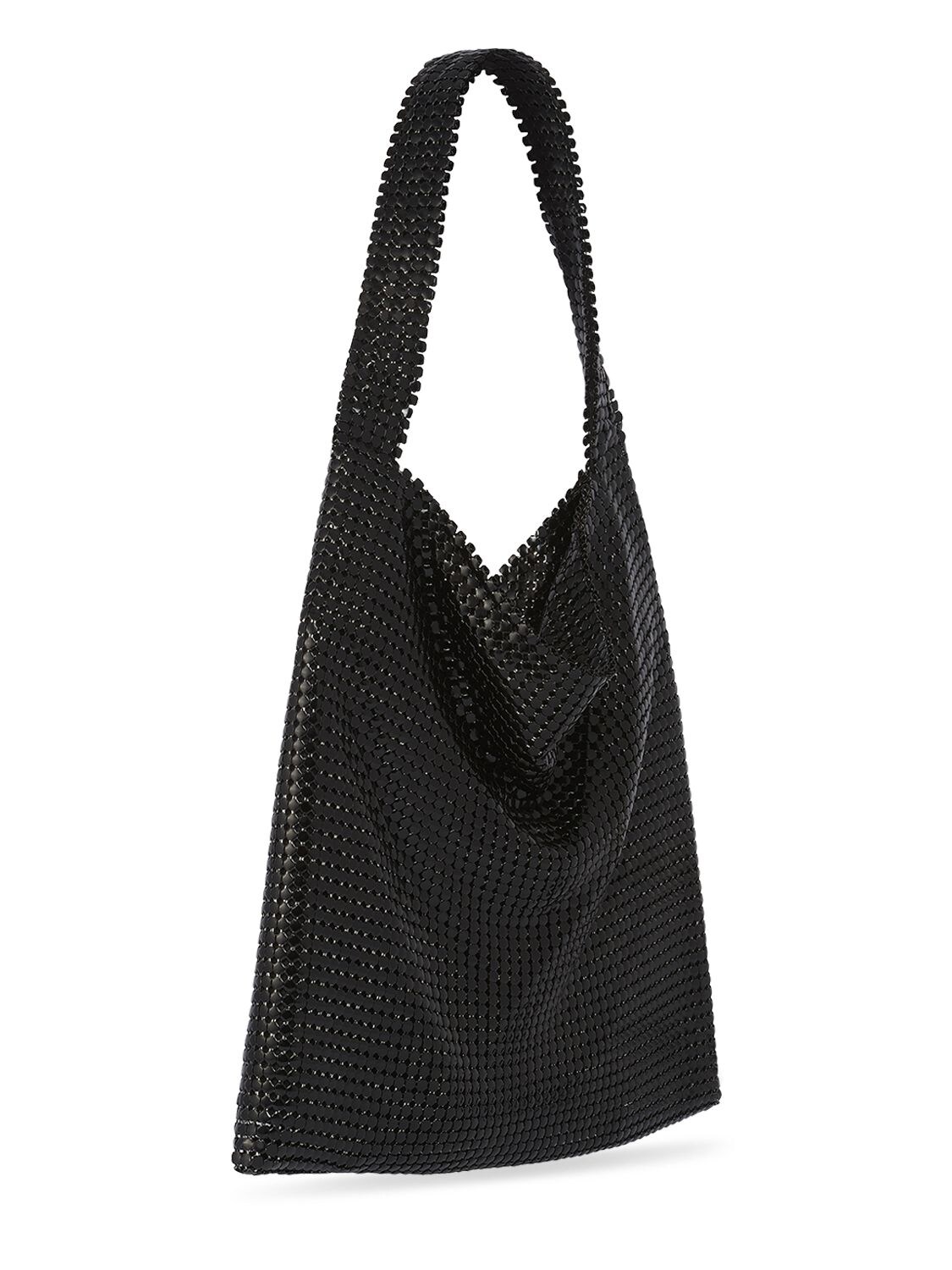 Shop Rabanne Medium Pixel Mesh Shoulder Bag In Black