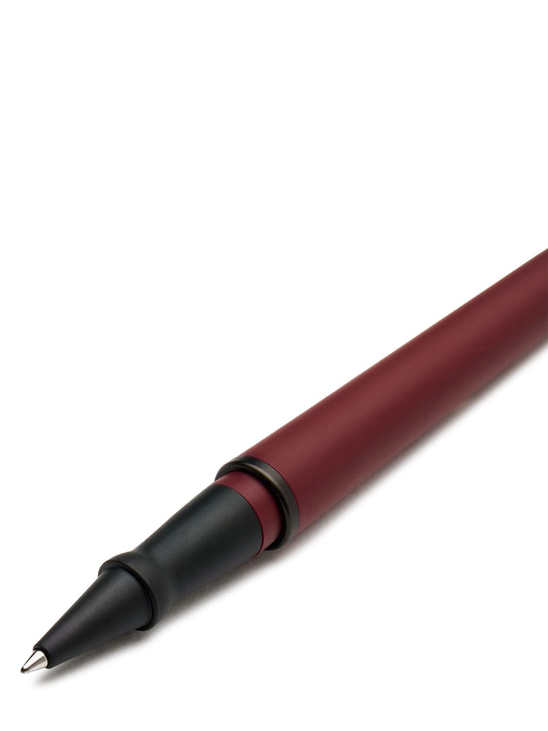 Shop Pineider Matte Black Rollerball Pen In Red