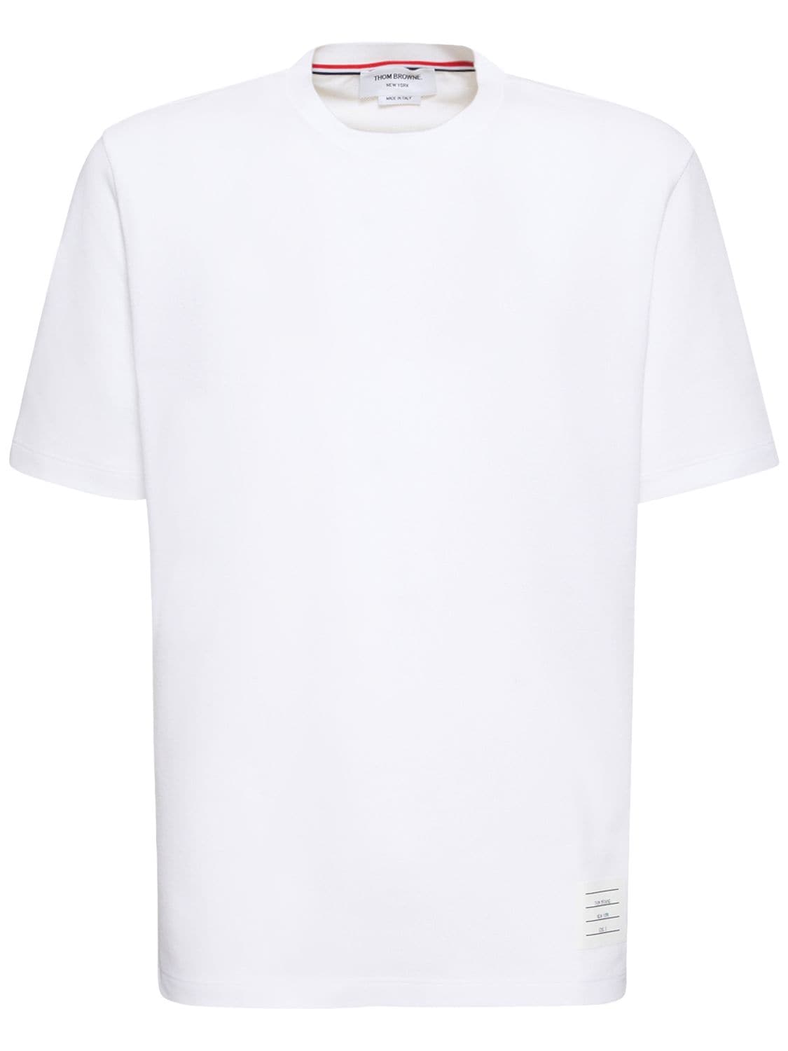 Thom Browne Ribbed Cotton Piqué T-shirt In White