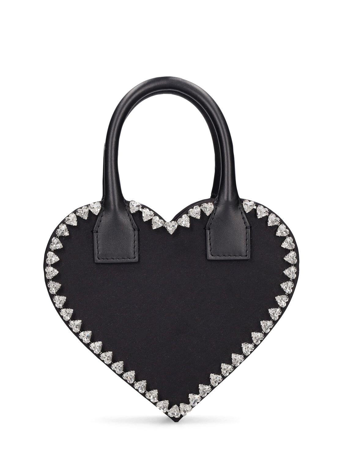 Image of Small Audrey Heart Satin Top Handle Bag