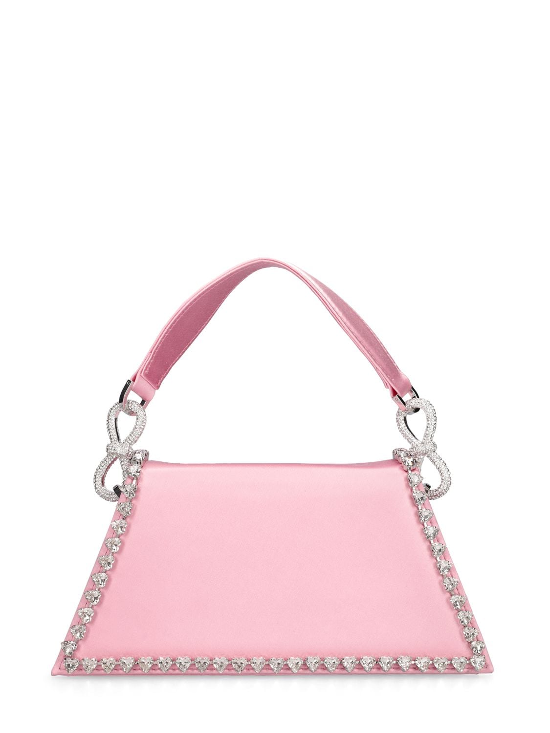 Shop Mach & Mach Medium Samantha Satin Top Handle Bag In Pink