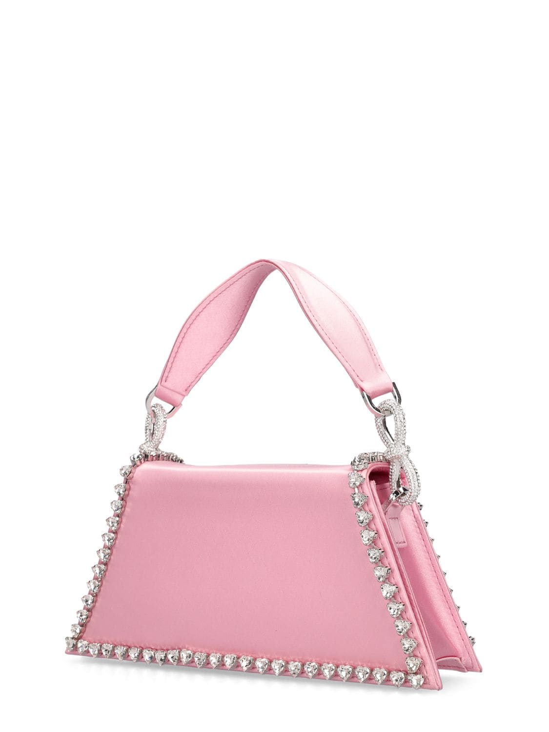 Shop Mach & Mach Medium Samantha Satin Top Handle Bag In Pink
