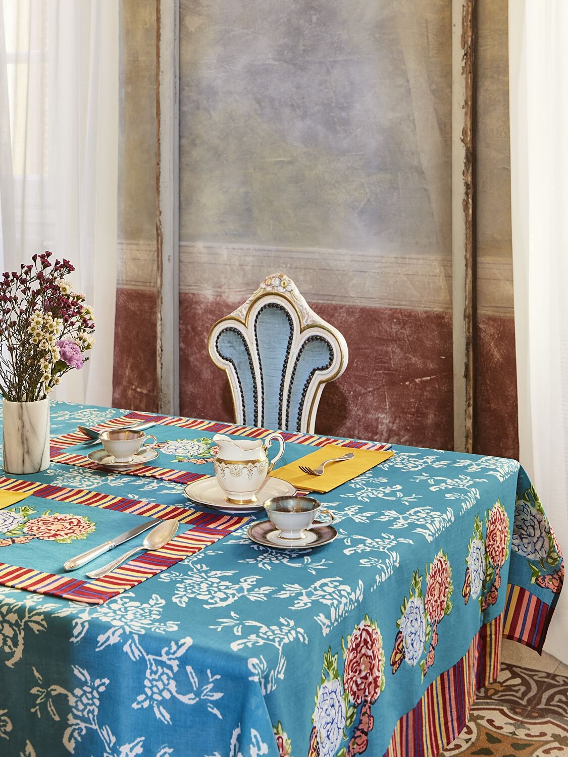 Shop Lisa Corti Queen Green Kandem Tablecloth