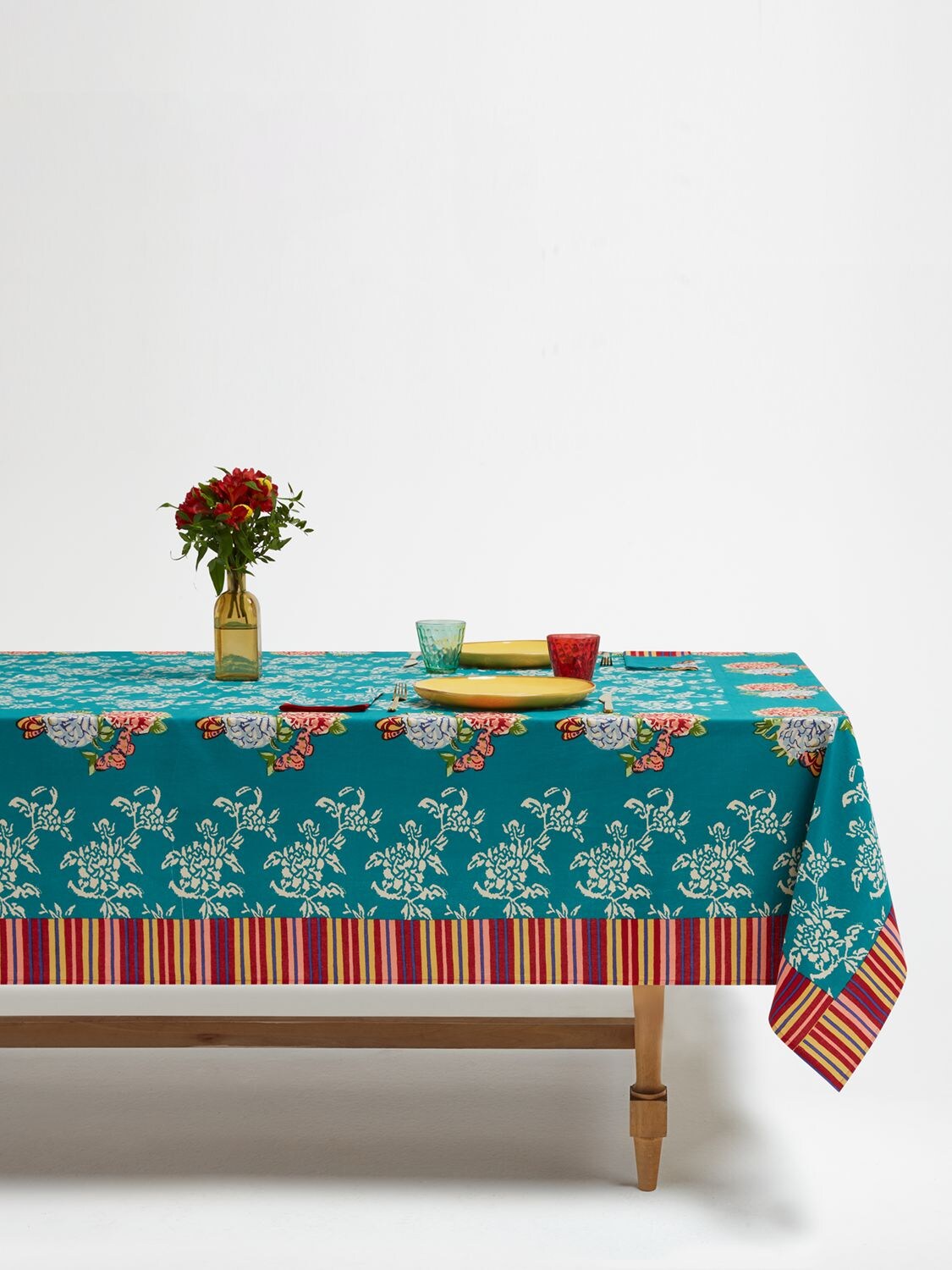Shop Lisa Corti Queen Green Kandem Tablecloth
