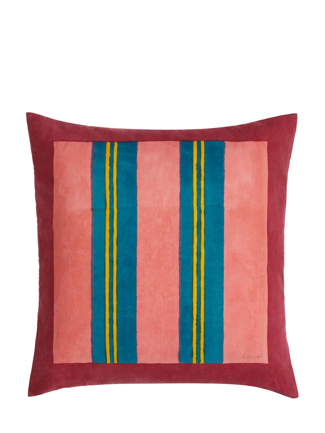 Lisa Corti Gold Damask Design Cushion In Multicolor