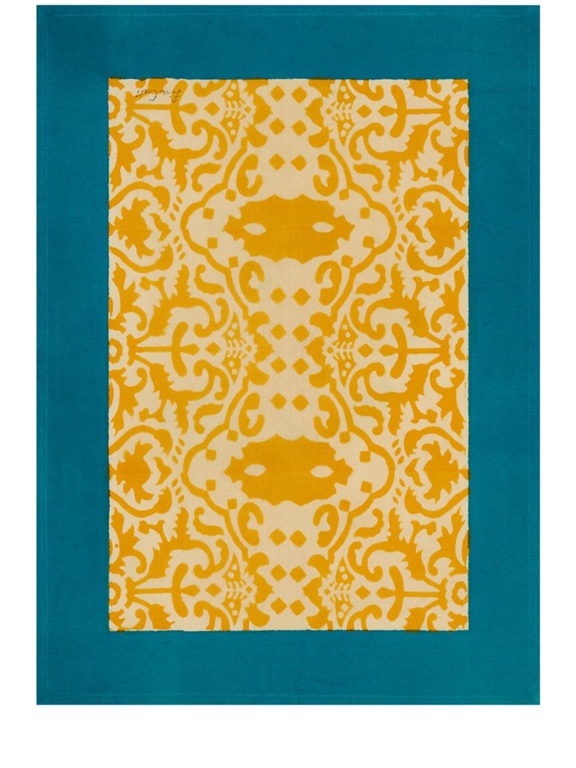 Lisa Corti Set Of 2 Gold Damask Design Placemats In Multicolor