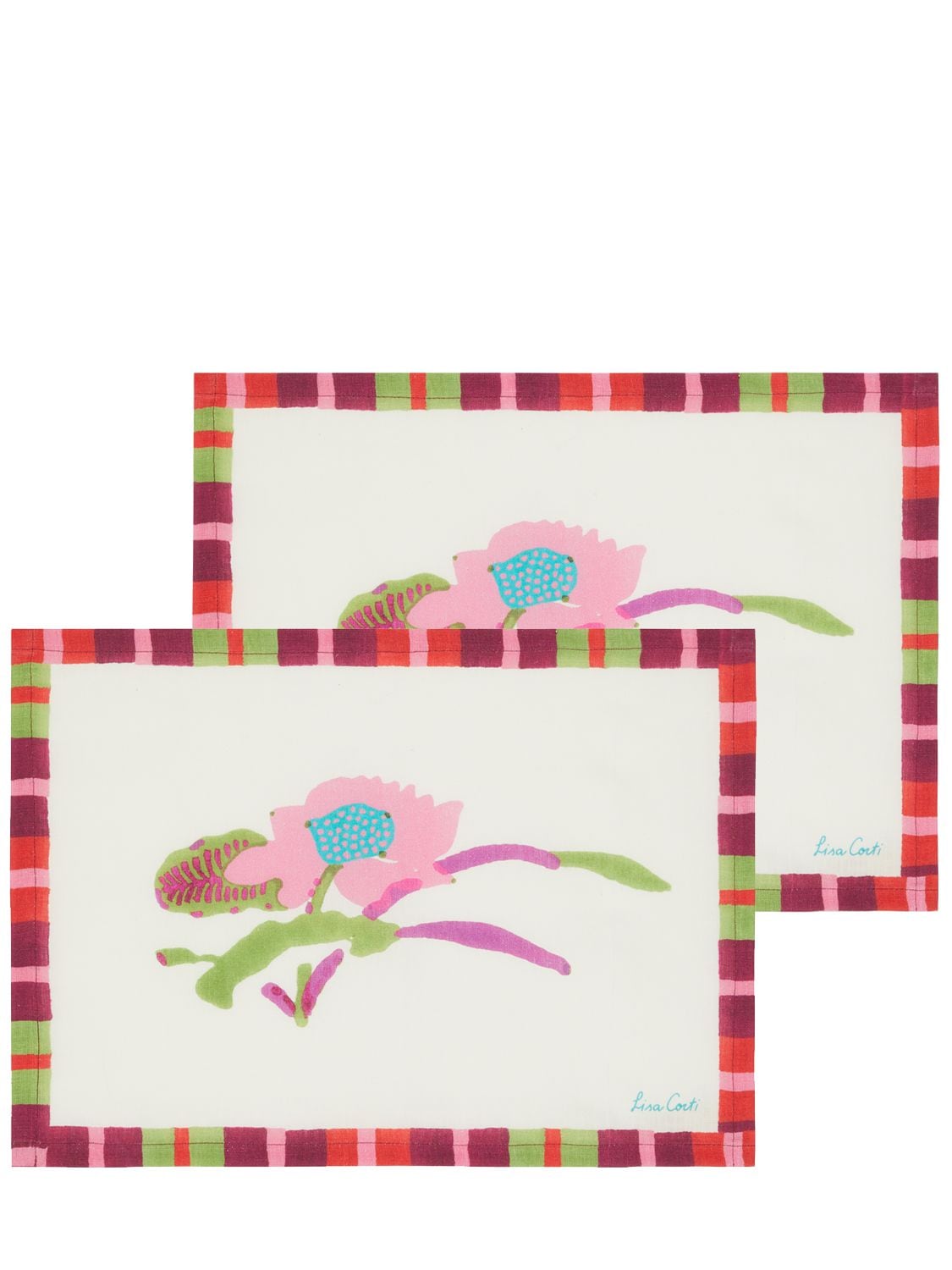 Image of Set Of 2 Japanese Red White Placemats