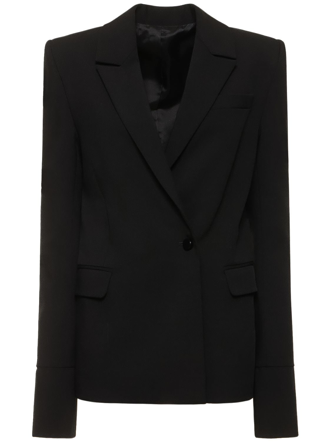 Shop Mach & Mach Classic Wool Blend Blazer In Black