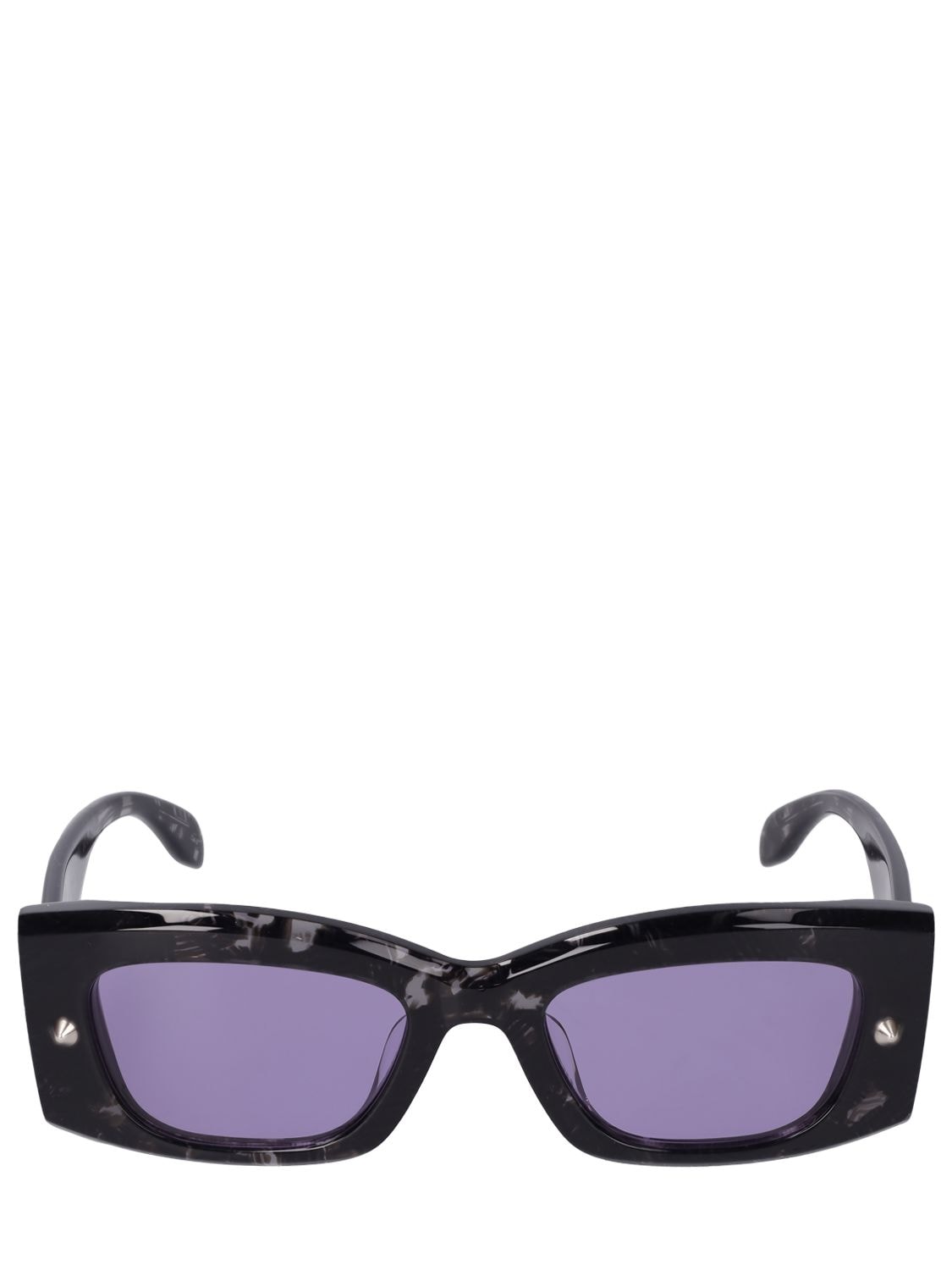 Shop Alexander Mcqueen Am0426s Acetate Sunglasses In Havana,violet
