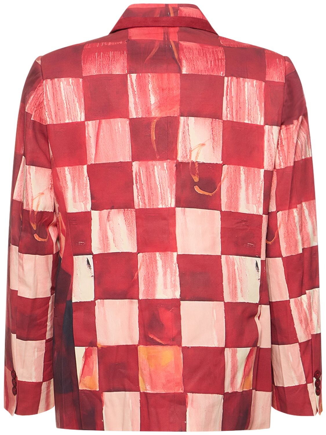 Shop Kidsuper Printed Cotton Blazer In Red,multi