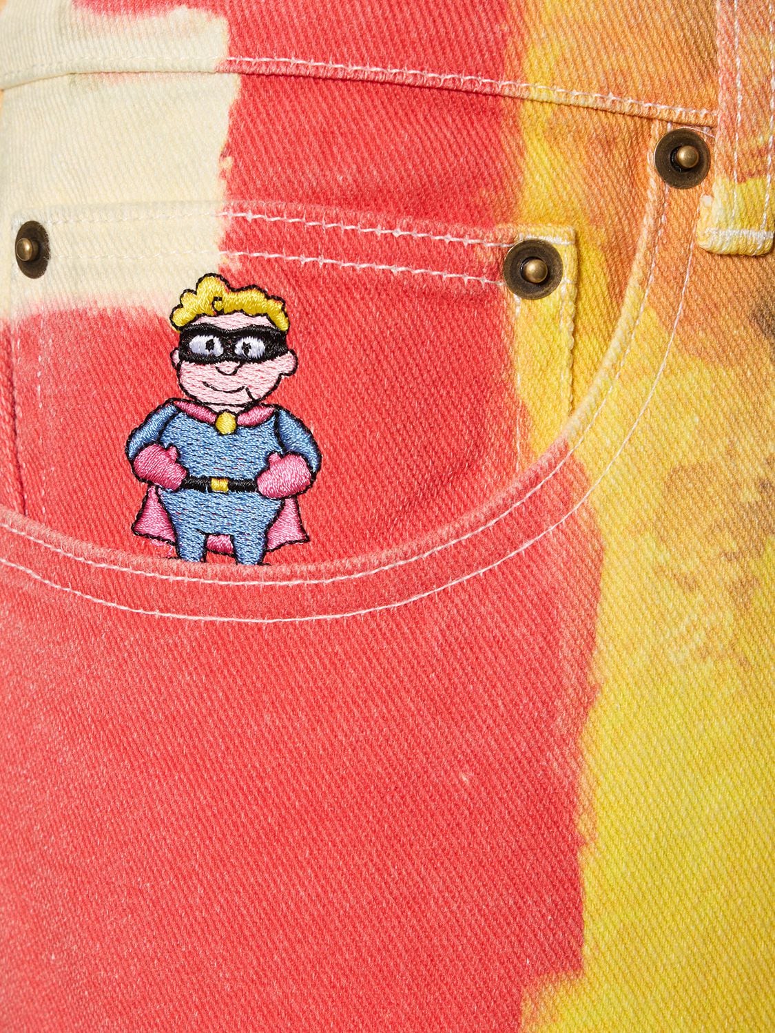 Shop Kidsuper Runner Painted Cotton Pants In Muticolor