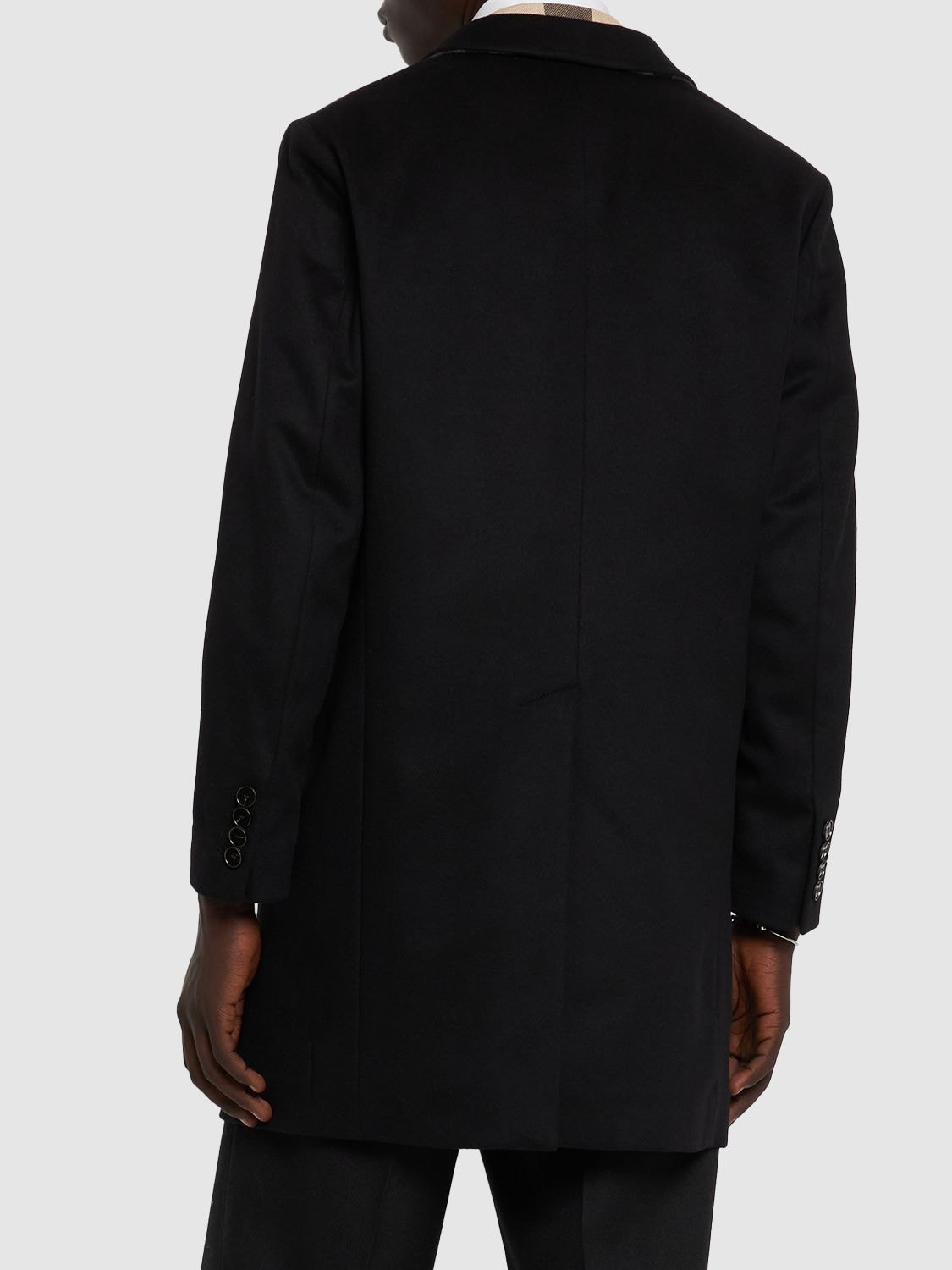 Shop Burberry Callen Mid Length Wool Blend Coat In Black