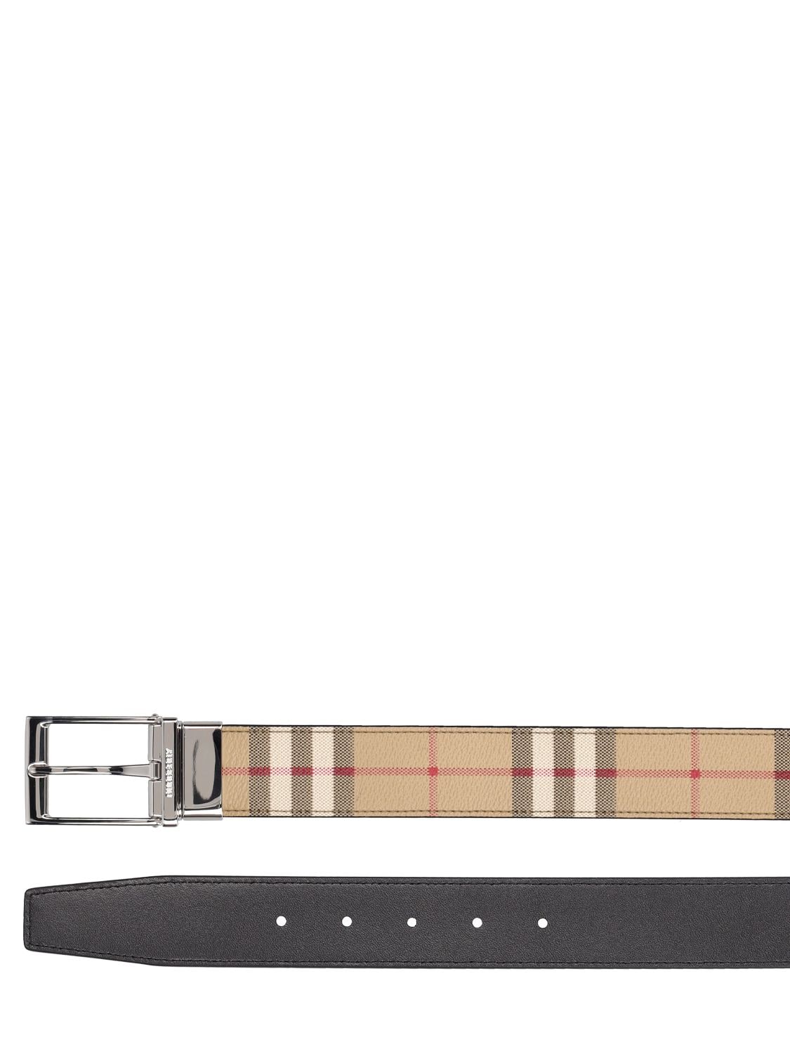 Shop Burberry 35mm Leather Belt In Archive Beige
