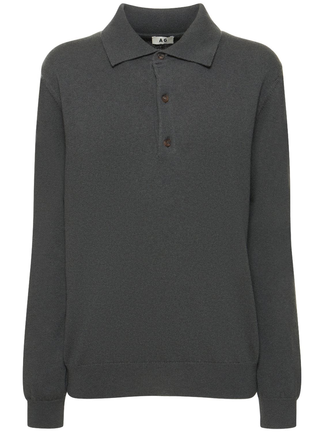 Annagreta Niccolò Cashmere Polo Shirt In Grey