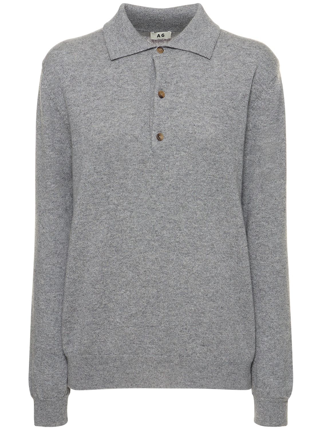 Annagreta Niccolò Cashmere Polo Shirt In Light Grey
