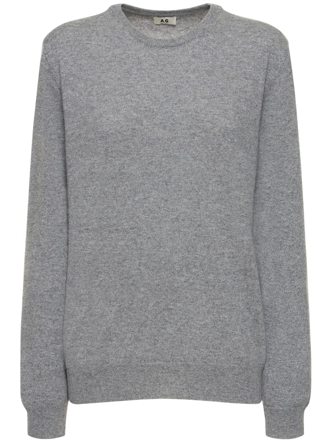 Annagreta Lorenzo Cashmere Crewneck Sweater In Light Grey