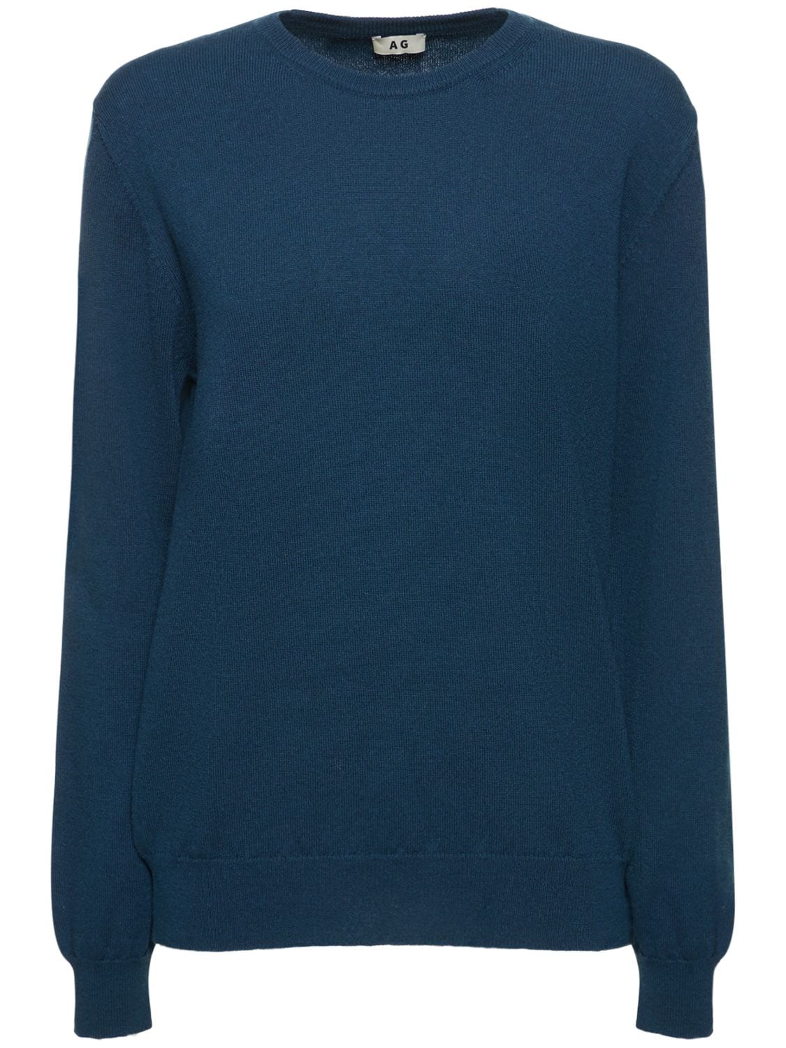 Annagreta Lorenzo Cashmere Crewneck Sweater In Blue