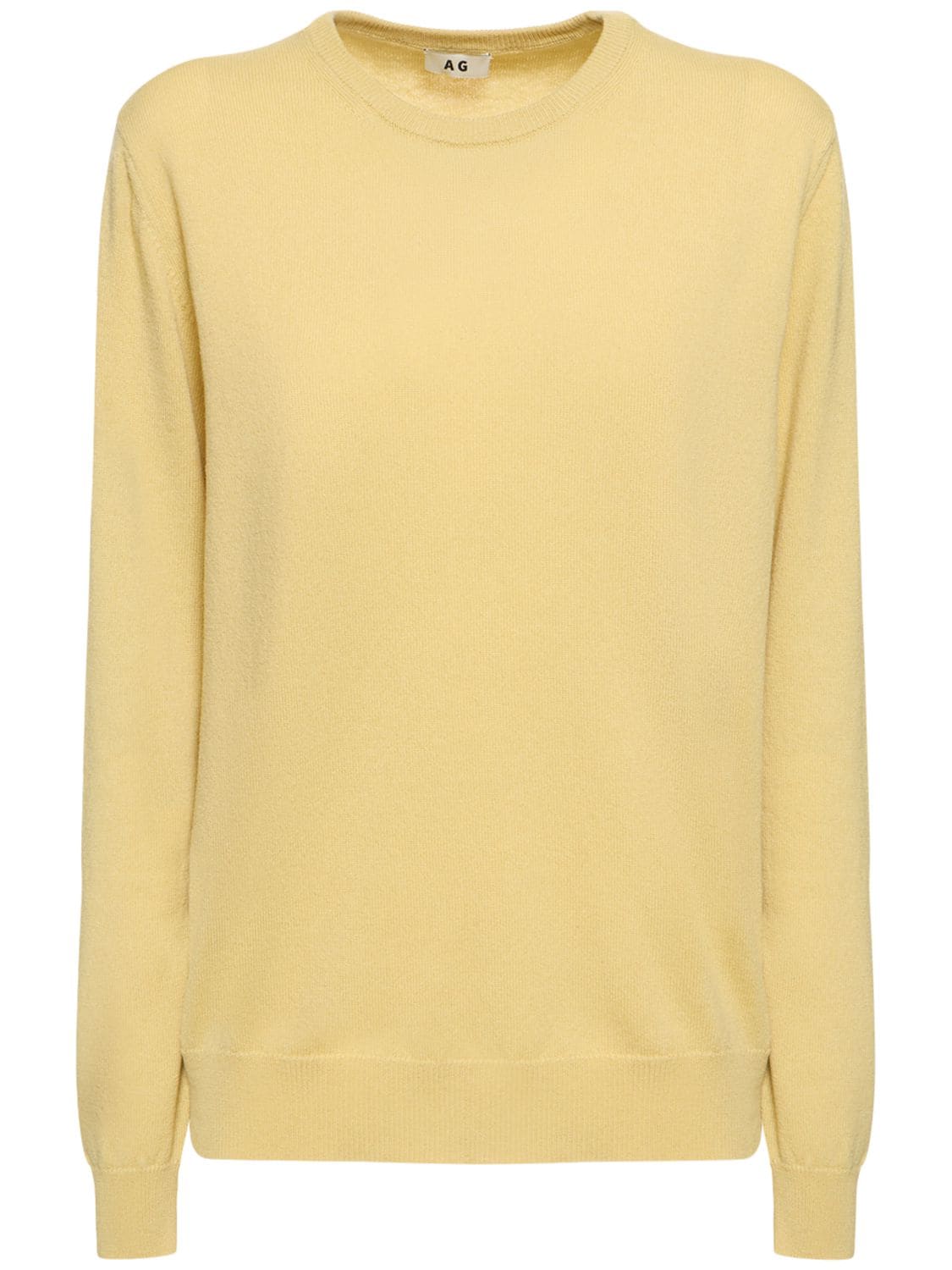 Annagreta Lorenzo Cashmere Crewneck Sweater In Yellow