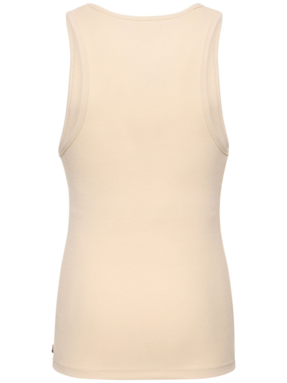 Shop Honor The Gift Monochrome Ribbed Cotton Tank Top In Bone