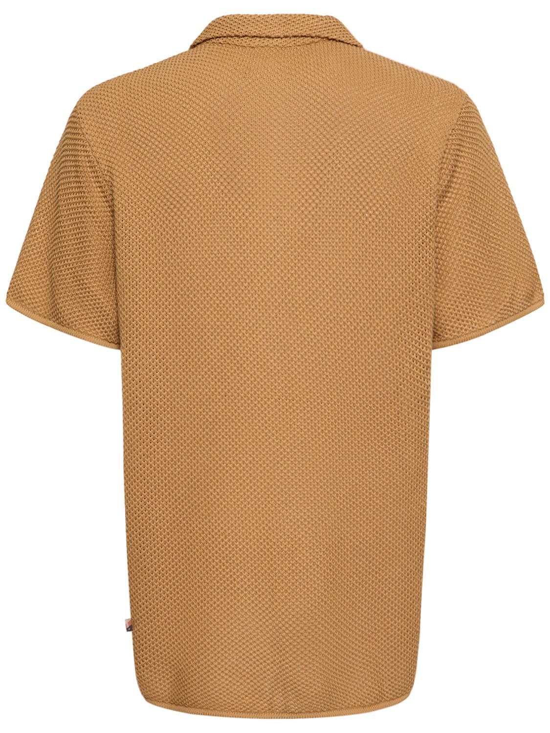 Shop Honor The Gift Short Sleeve Knit Cotton Shirt In Brown