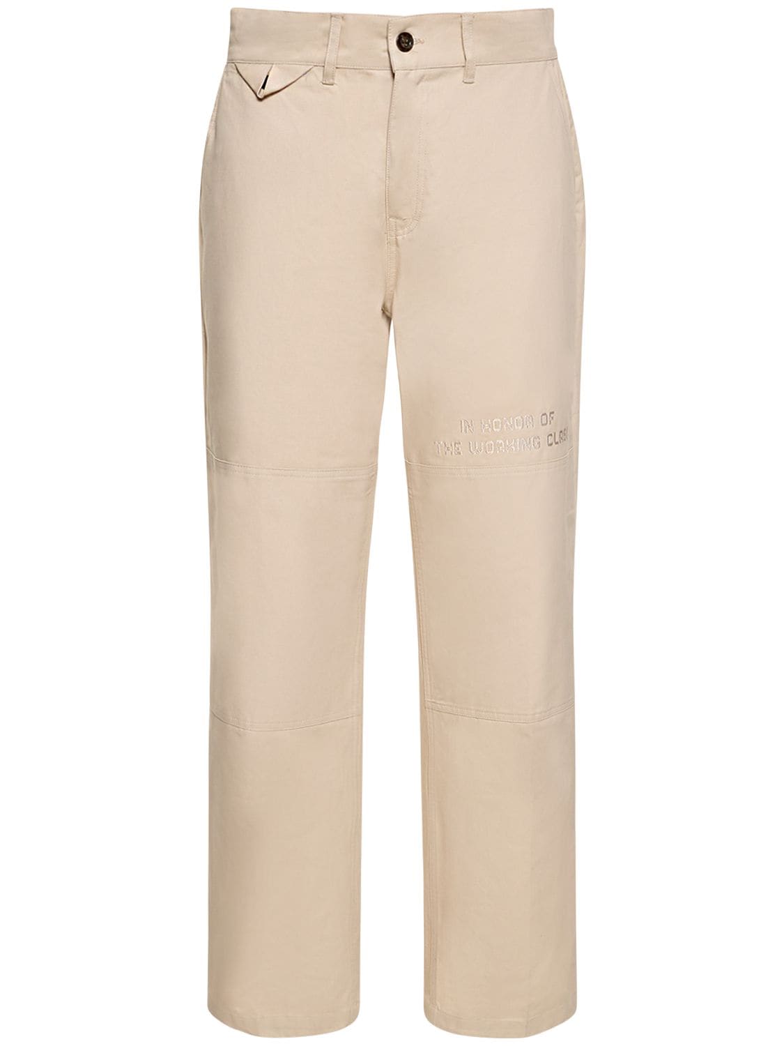 Honor The Gift Logo-embroidered Cotton Trousers In Khaki